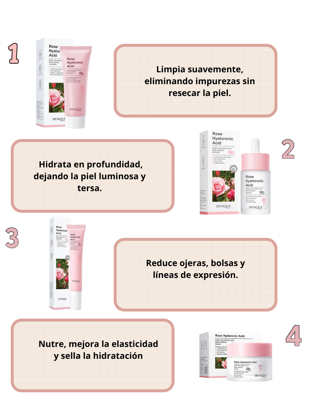 BIOAQUA™ |COMBO ROSAS Y ACIDO HIALURONICO